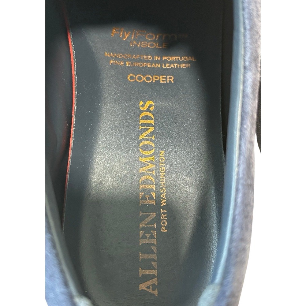 Allen Edmonds Cooper Navy Blue Suede Leather Cap Toe Sneakers Men's 13 D View 6